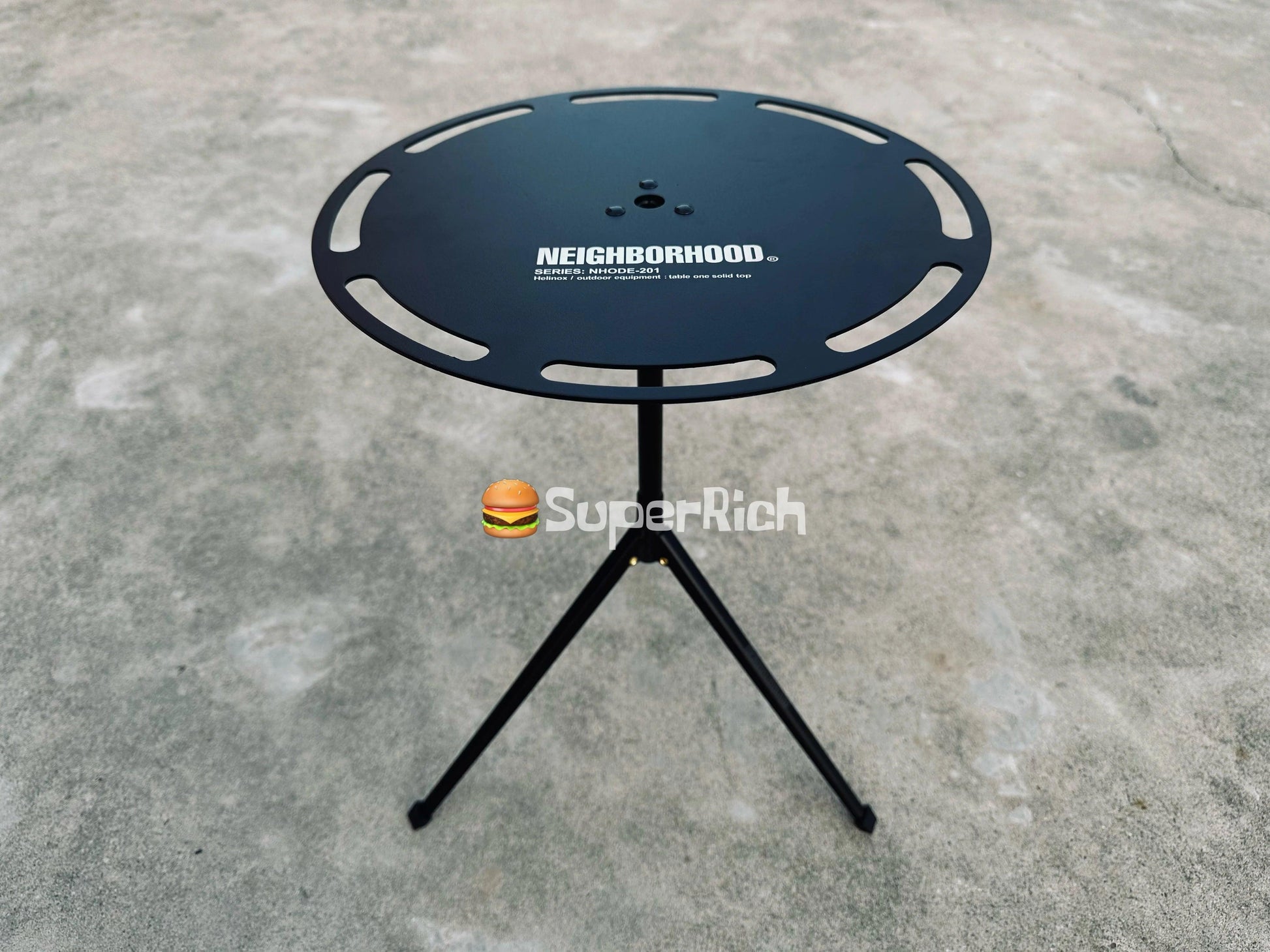 Nbhd outdoor blackening camping table height adjustable round table aluminum hanger table stable outdoor table camping table - Outdoorsavage