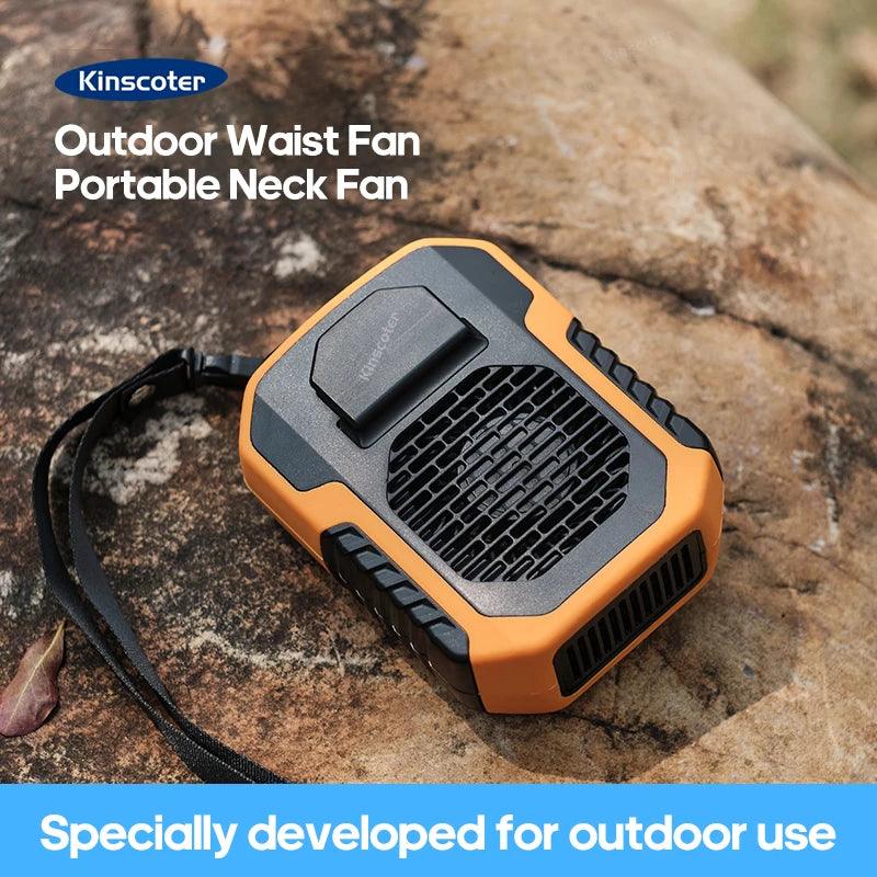 Kinscoter 6000mAh Hanging Neck/Waist Fan USB Mini Portable Rechargeable Fan For Outdoor Camping Hiking Climbing Running Sports - Outdoorsavage