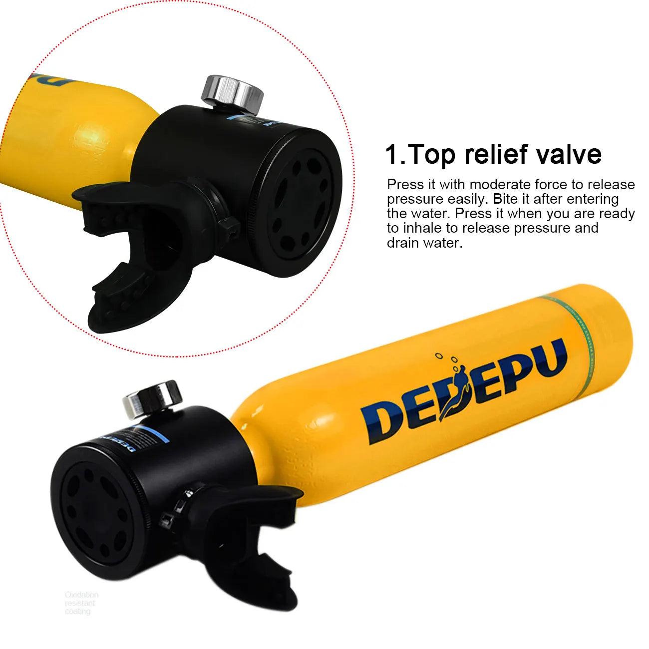 DEDEPU-Mini Scuba Diving Tank, Cylinder Equipment, Dive Bottle, Oxygen Tank, Underwater Swimming Swimmer, 0.5L, 5-10 Minutes - Outdoorsavage