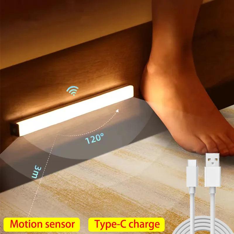 Night Light Motion Sensor Light Wireless LED TYPE-C Rechargeable Lamp Cabinet Wardrobe Lamp Staircase Backlight For Kitchen LED - Outdoorsavage