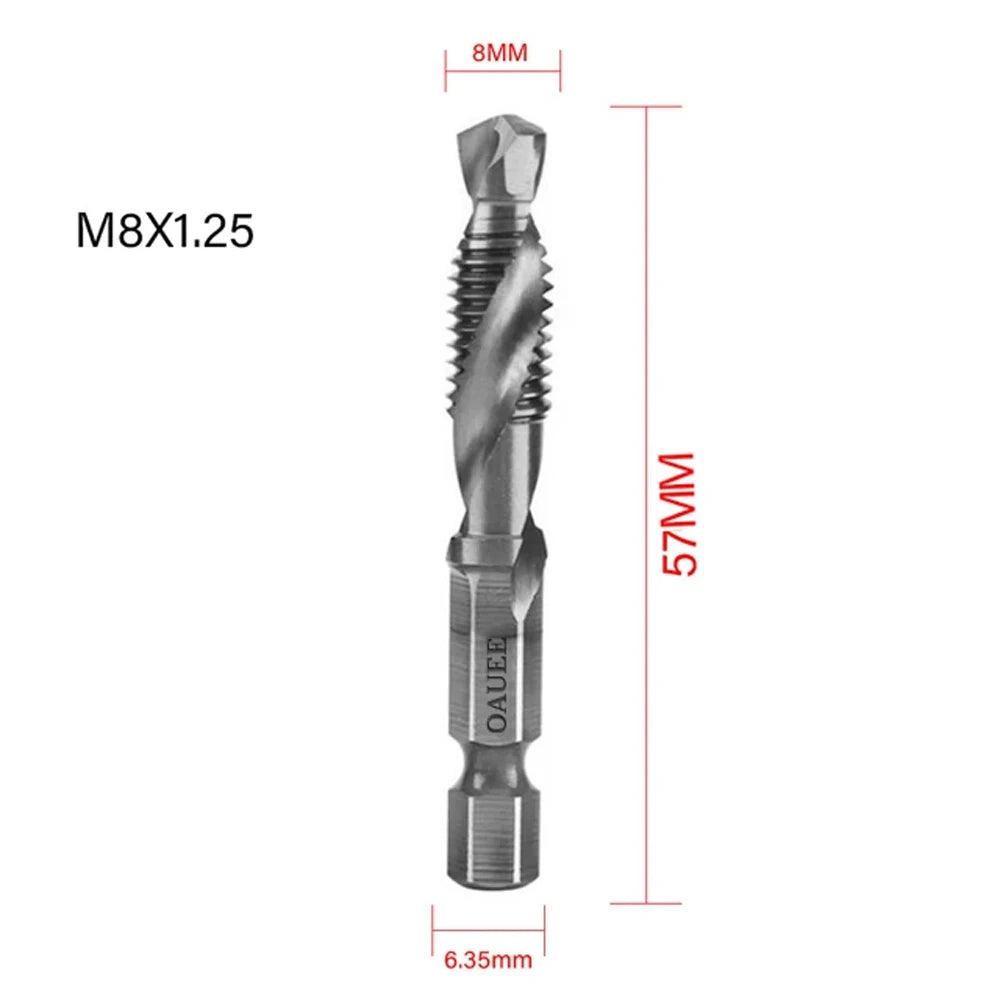 1/6Pcs Tap Drill Bit Set Hex Shank Titanium Plated HSS Screw Thread Bit Screw Machine Compound Tap M3 M4 M5 M6 M8 M10 Hand Tools - Outdoorsavage