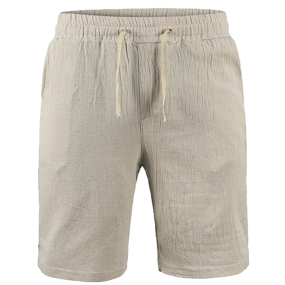 New Men's Cotton Linen Shorts Pants Male Summer Breathable Solid Color Linen Trousers Fitness Streetwear S-3XL - Outdoorsavage