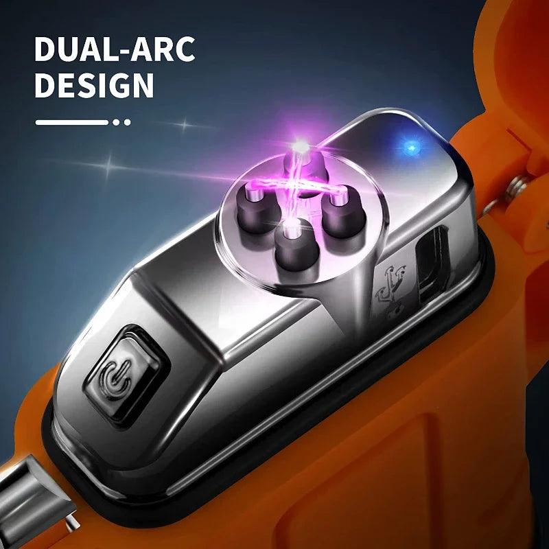 Waterproof Double Arc Lighter USB Rechargeable Windproof Plasma Lighter Outdoor Camping Flameless Smoking Accessories - Outdoorsavage