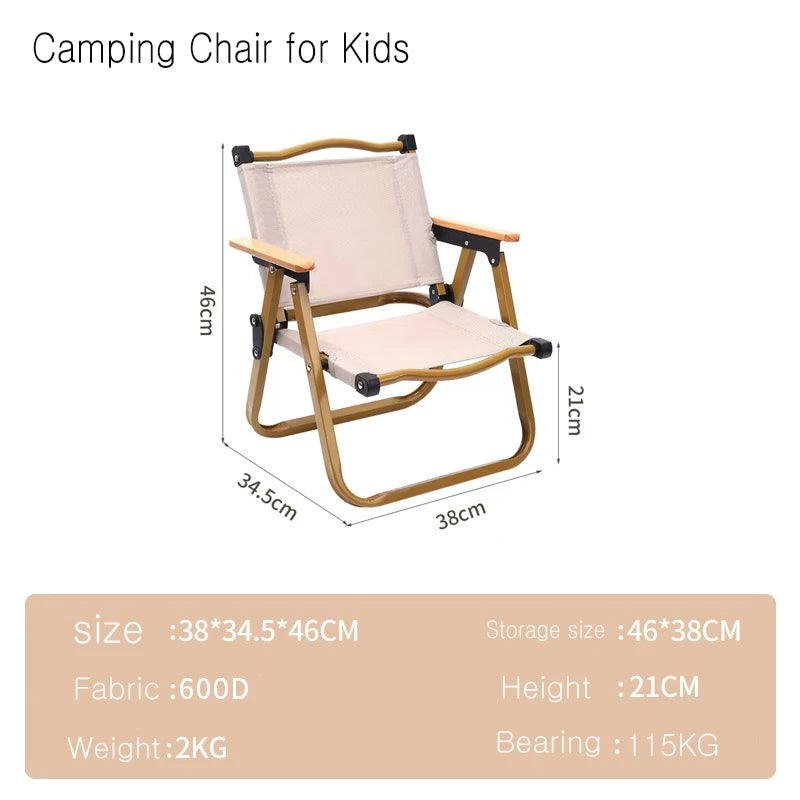 khaki And Black Outdoor Kermit Chair Mini Folding Portable Camping Chair for Kids 2~8 Years - Outdoorsavage