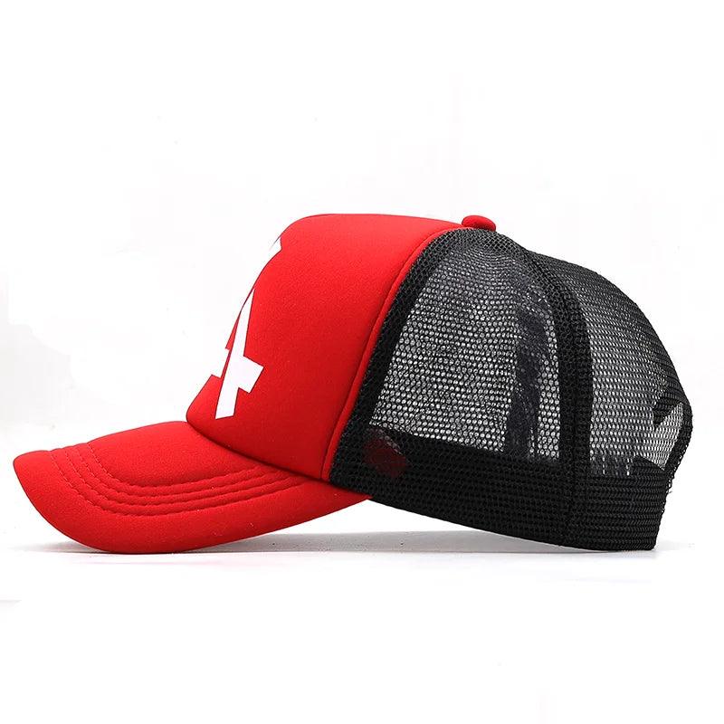 Summer Unisex Men Fishing Baseball Caps Women Breathable Mesh Snapback Hats Red Black Casual Sport Hats 3D Printing Cap - Outdoorsavage