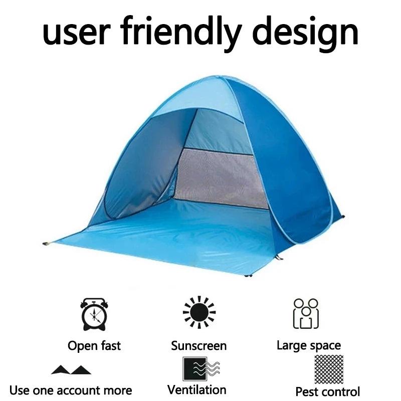 Automatic Instant Pop Up Tent Potable Beach Tent Lightweight Outdoor UV Protection Camping Fishing Tent Sun Shelter - Outdoorsavage