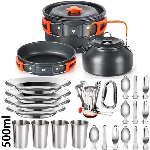 Outdoor camping cooking set outdoor water boiling and vegetable frying - Outdoorsavage