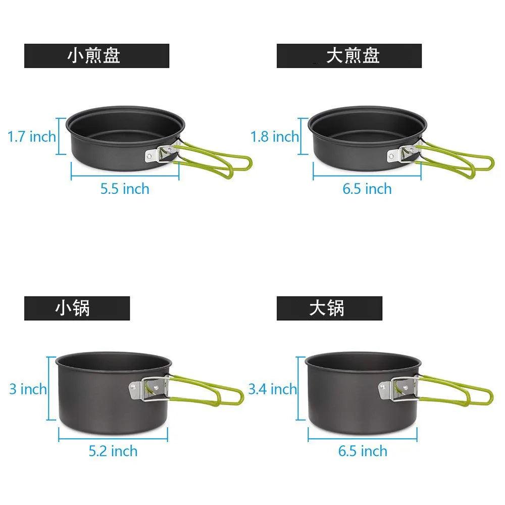 Outdoor Foldable Folding Lightweight Camping Cookware Set Camping Gear Campfire Utensils Non-Stick Cooking Equipment - Outdoorsavage