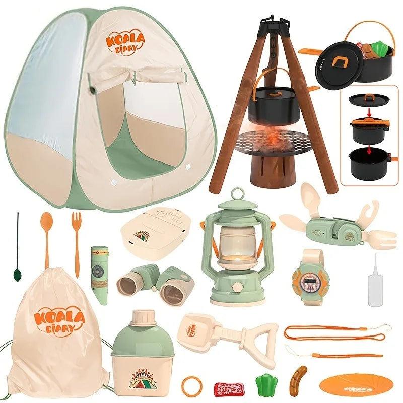 Kids Camping Set Outdoor Explorer Kit - Includes Bug Catcher, Pop Up Tent & Kids Camping Gear! Christmas ,Halloween Gift - Outdoorsavage