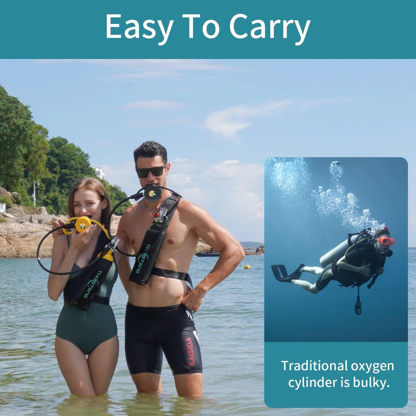 Mini Scuba Diving Tank Equipment, Oxygen Cylinder, Underwater Breathing, Portable Scuba Tank, Professional Diving Equipment, 1L - Outdoorsavage