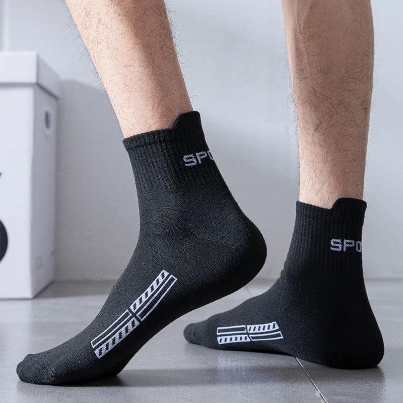 5 Pairs/Lot High Quality Men Ankle Socks Breathable Cotton Sports Mesh Casual Athletic Thin Cut Short Sokken Plus Size - Outdoorsavage