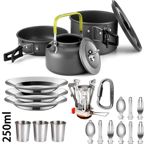 Outdoor camping cooking set outdoor water boiling and vegetable frying - Outdoorsavage