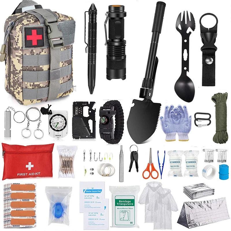 Survival Gear Tactical Gear Survival Kit Outdoor Camping First Aid Kit Multifunct Survival Supplies Gift For Husband,Boyfriend - Outdoorsavage