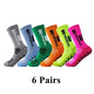 6Pairs/Lot 2023 New ANTI SLIP Tapedesign Football Socks Mid Calf Non-Slip Soccer Sport Cycling Sports Mens Sock EU38-45 - Outdoorsavage