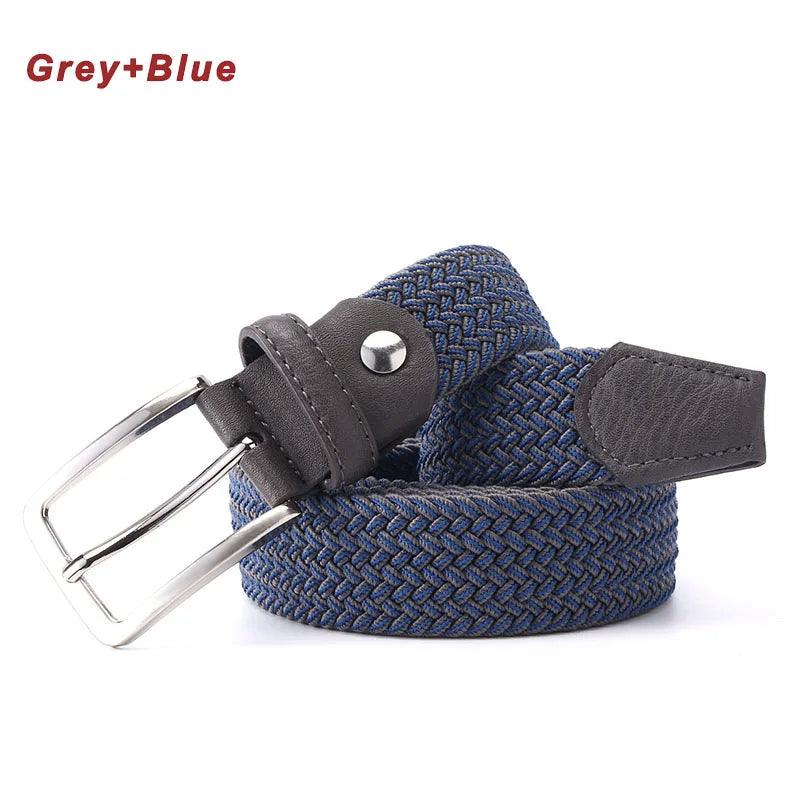 Stretch Canvas Leather Belts for Men Female Casual Knitted Woven Military Tactical Strap Male Elastic Belt for Pants Jeans - Outdoorsavage