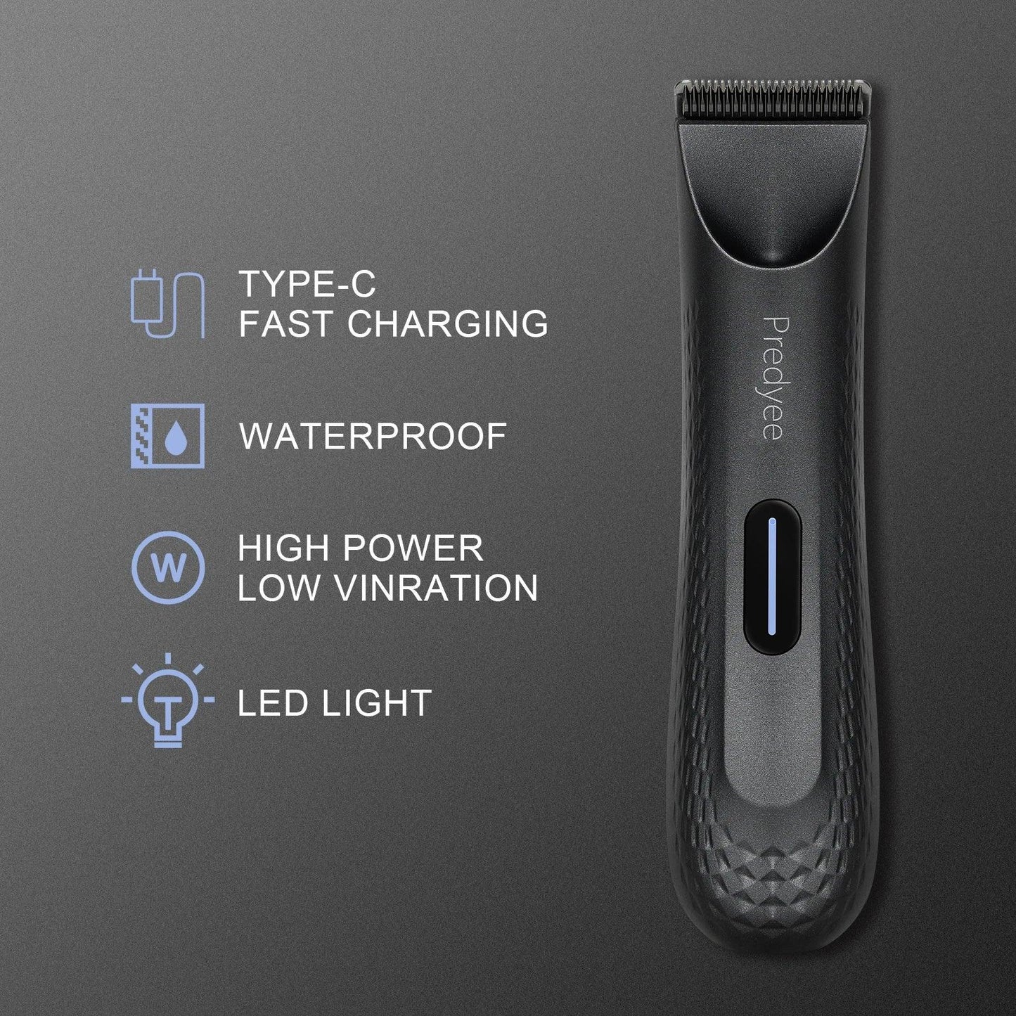 Electric Groin Hair Trimmer for Men,Body Groomer & Pubic Waterproof Hair Trimmer,Replaceable Ceramic Blade - Outdoorsavage