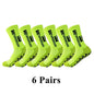 6Pairs/Lot 2023 New ANTI SLIP Tapedesign Football Socks Mid Calf Non-Slip Soccer Sport Cycling Sports Mens Sock EU38-45 - Outdoorsavage