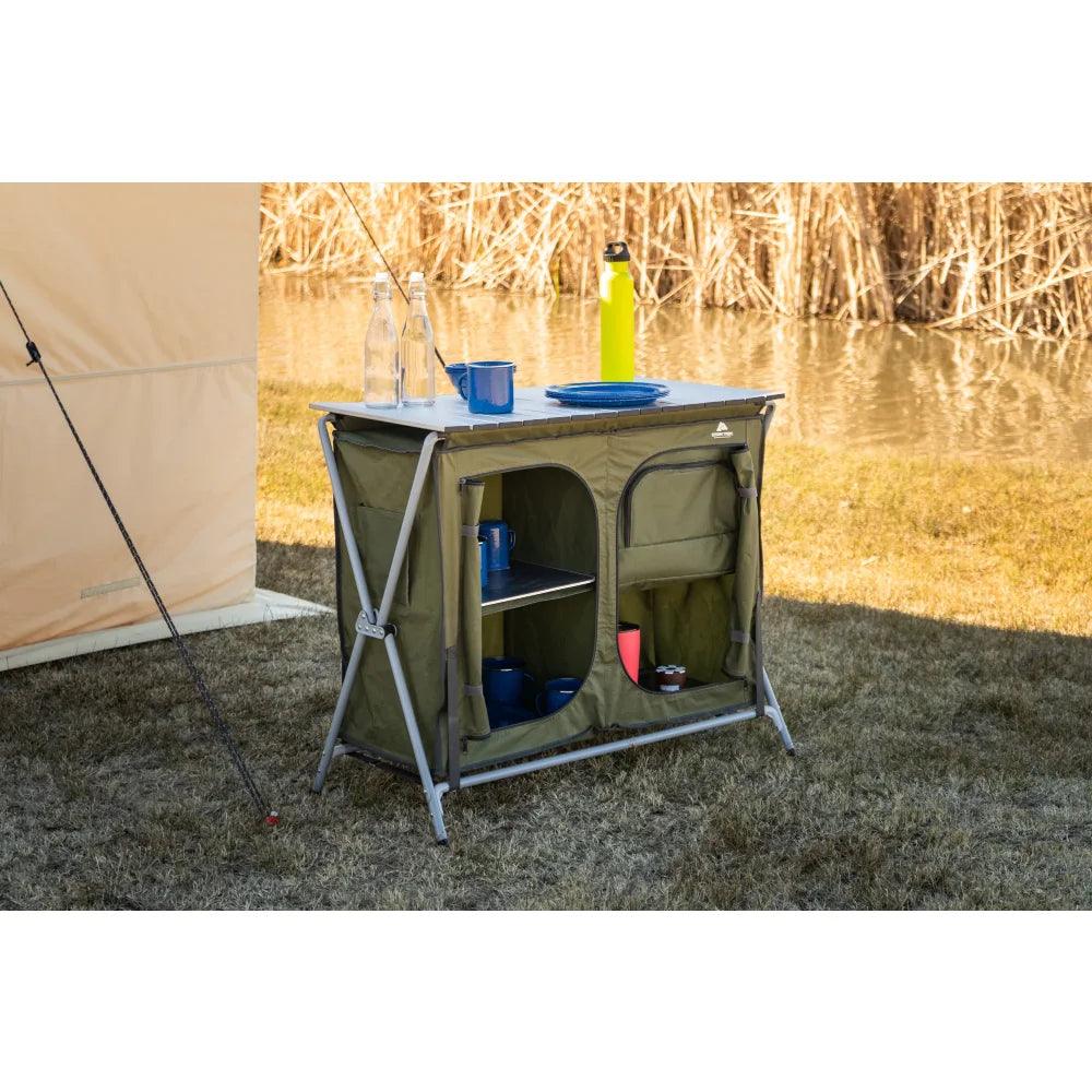 Camping Table Two-shelf Deluxe Cupboard - Outdoorsavage