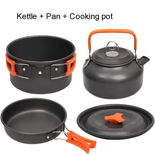 Outdoor camping cooking set outdoor water boiling and vegetable frying - Outdoorsavage