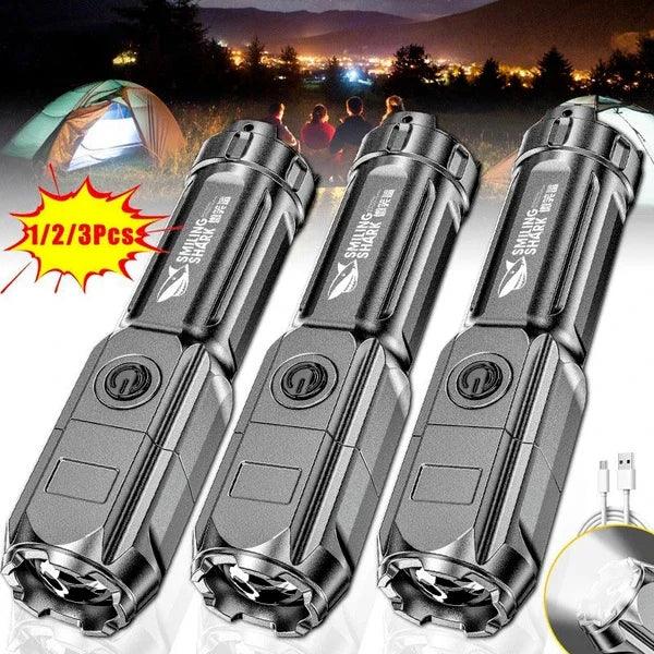 Powerful LED Flashlight 100000 Lumen Tactical Flashlights Rechargeable USB 18650 Waterproof Zoom Fishing Hunting LED Flashlight - Outdoorsavage