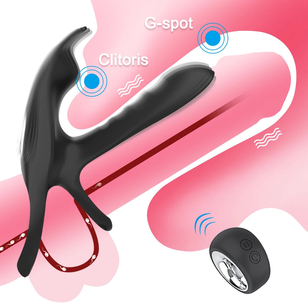 Couple Vibrator with Dual Motor – Penis Ring for Men & Partner Pleasure