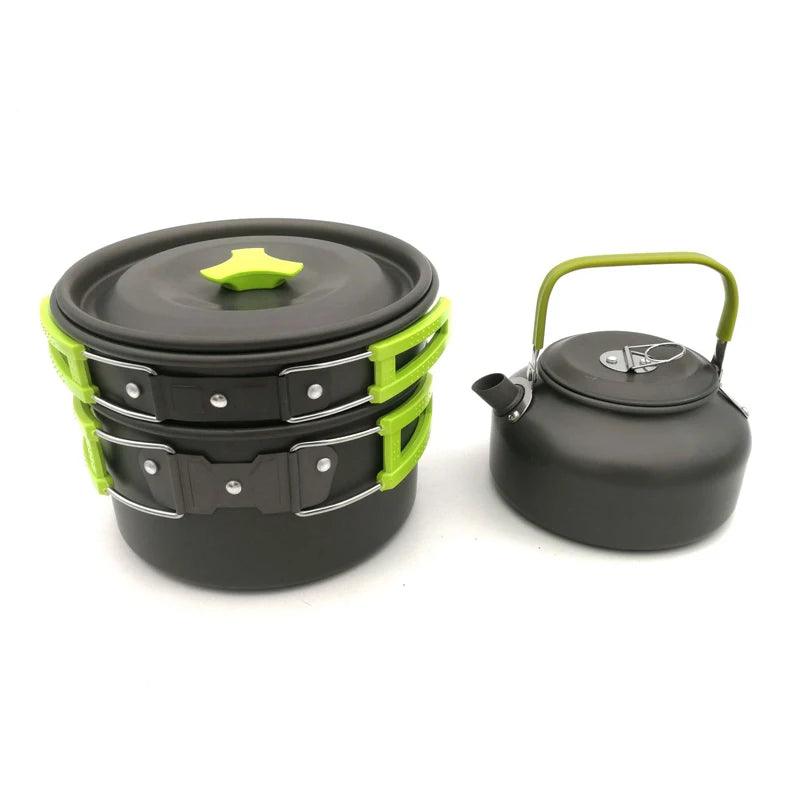 Camping cooking set Camping Gear Outdoor stove teapot Pan cup Accessories Portable Camping Equipment camper accessories kitchen - Outdoorsavage