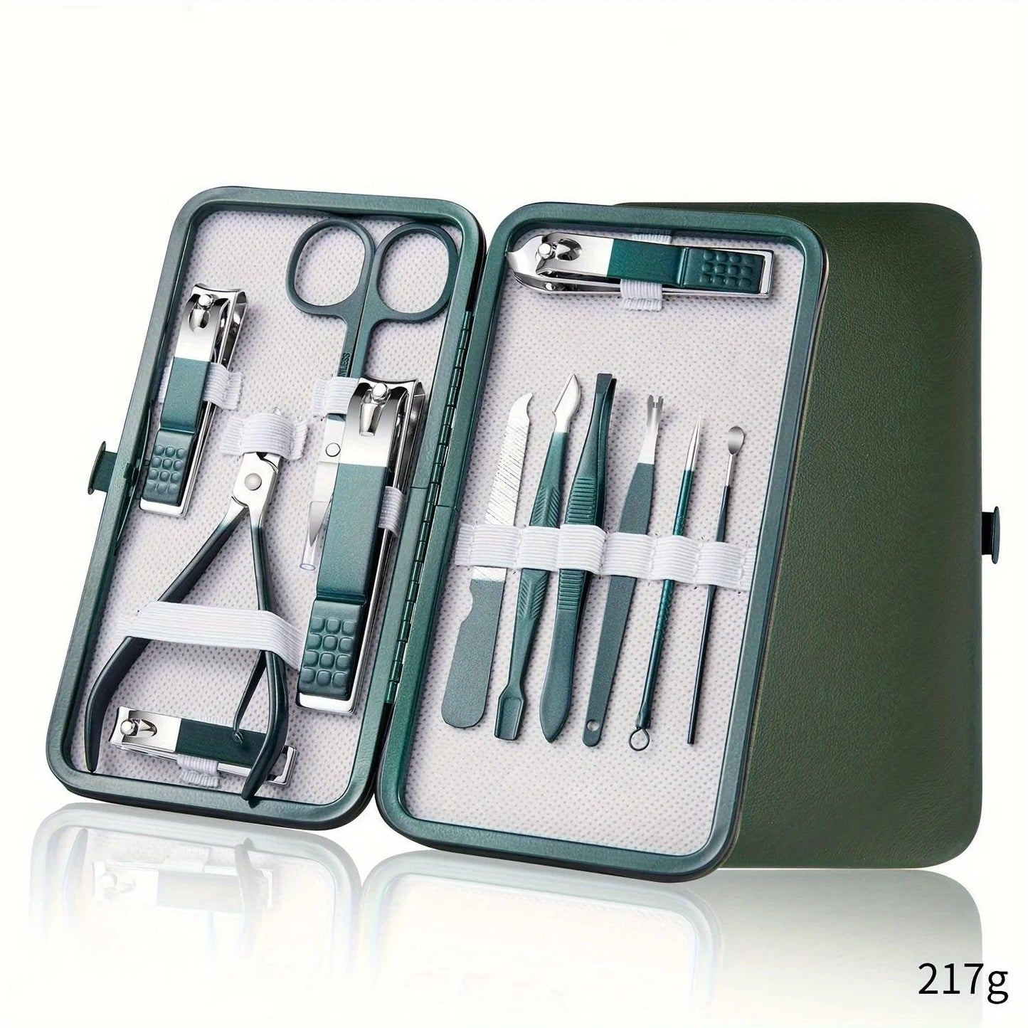 Professional 7-18 Piece Nail Care Kit Stainless Steel Manicure & Pedicure Set with Travel Case for On-the-Go Grooming - Outdoorsavage