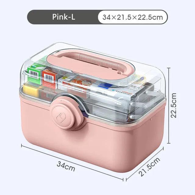 Large Capacity Family Medicine Organizer Box Portable First Aid Kit Medicine Storage Boxes Organizers Plastic Organizing Home - Outdoorsavage