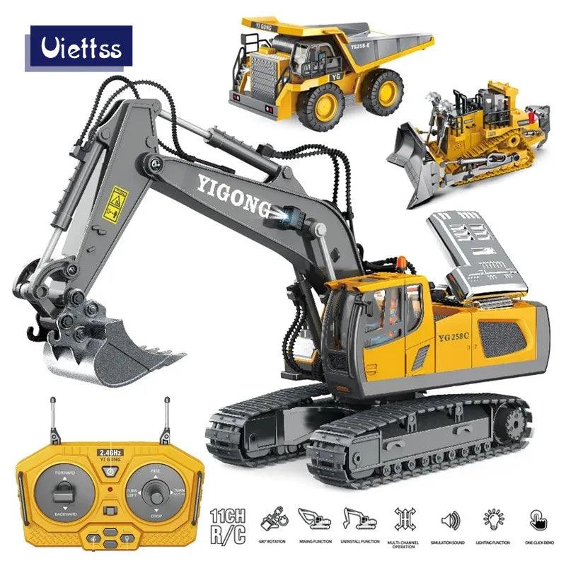 RC Excavator 1:20 Remote Control Truck 2.4G RC Crawler Engineering Vehicle Excavator Truck Radio Control Children's Day Gifts - Outdoorsavage