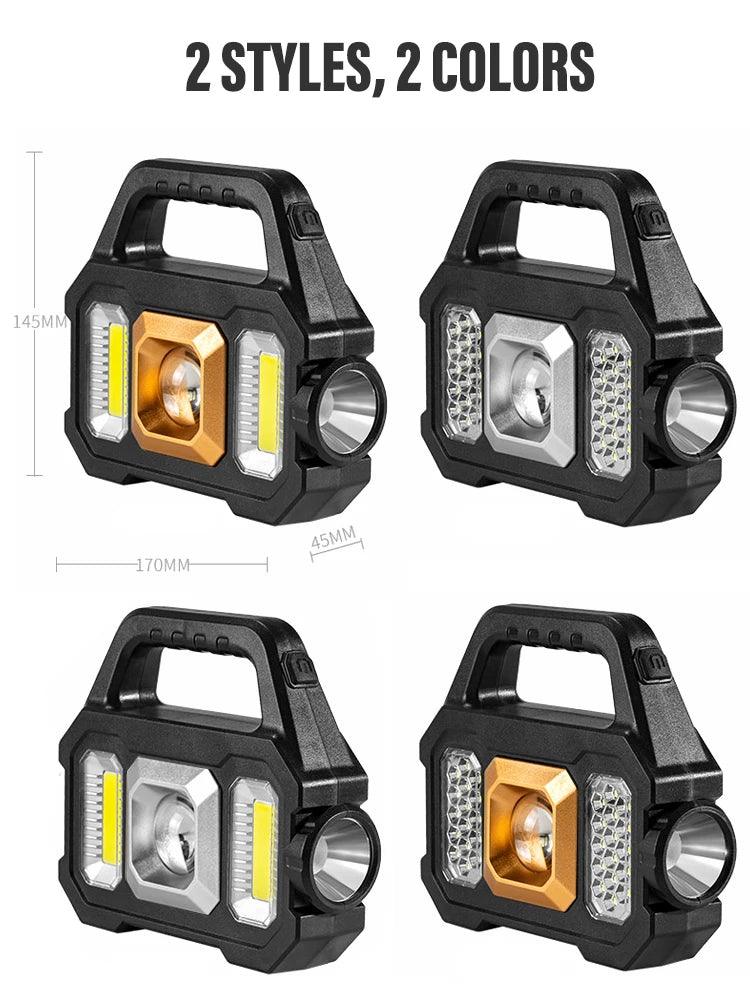 High Power Led Flashlights Rechargeable Camping Work Light Multi Functional Portable Light Solar Charging 6 Lighting Modes - Outdoorsavage