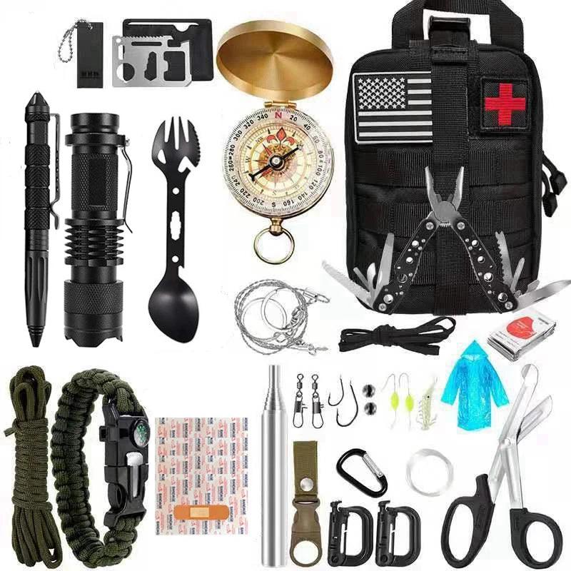 Survival Gear Tactical Gear Survival Kit Outdoor Camping First Aid Kit Multifunct Survival Supplies Gift For Husband,Boyfriend - Outdoorsavage