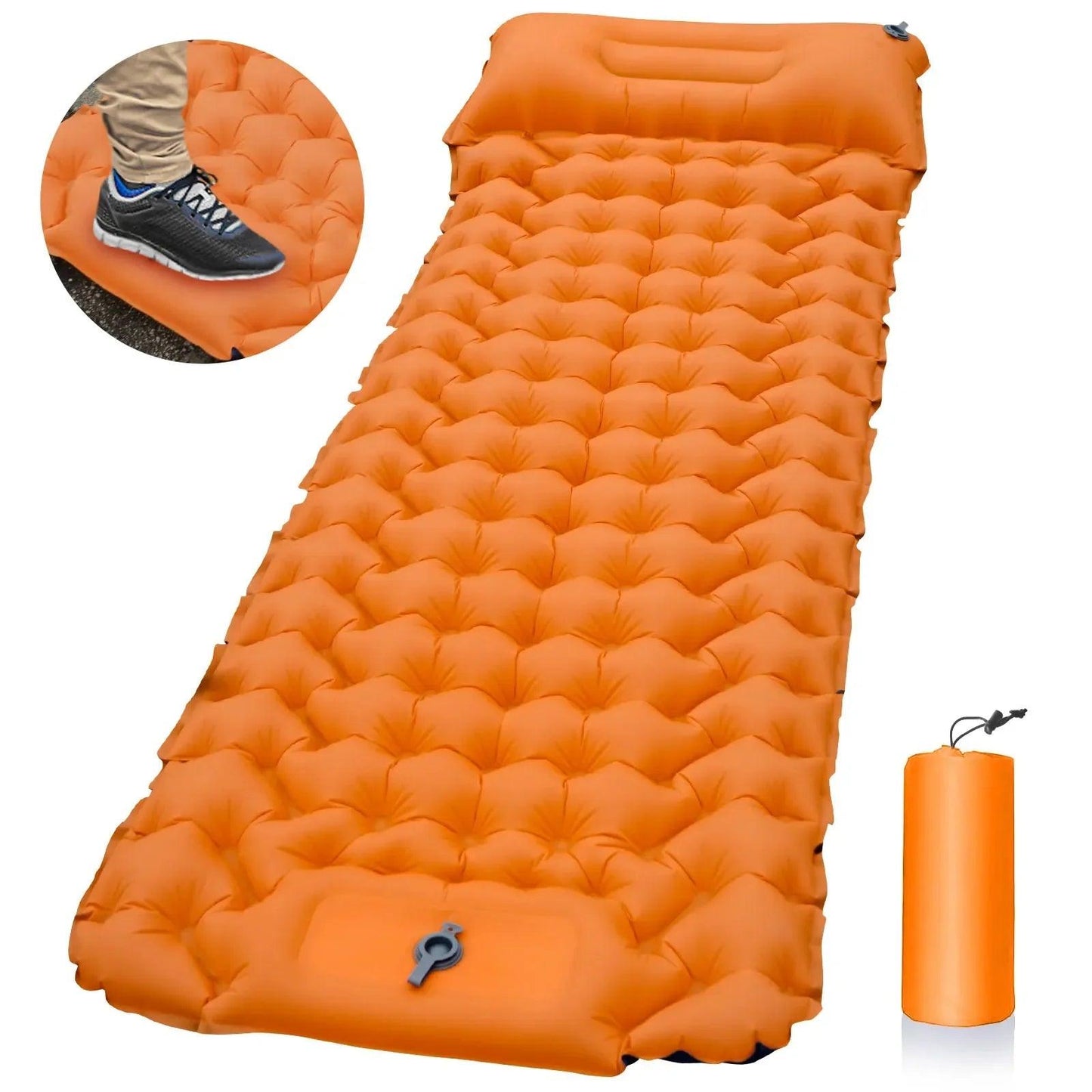 Outdoor Sleeping Pad Camping Inflatable Mattress with Pillows Travel Mat Folding Bed Ultralight Air Cushion Hiking Trekking - Outdoorsavage