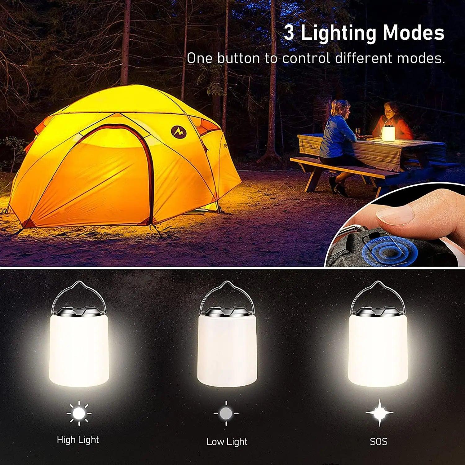 Rechargeable camping light, flashlight camping light -3000K warm white light, camping/hiking emergency waterproof light - Outdoorsavage