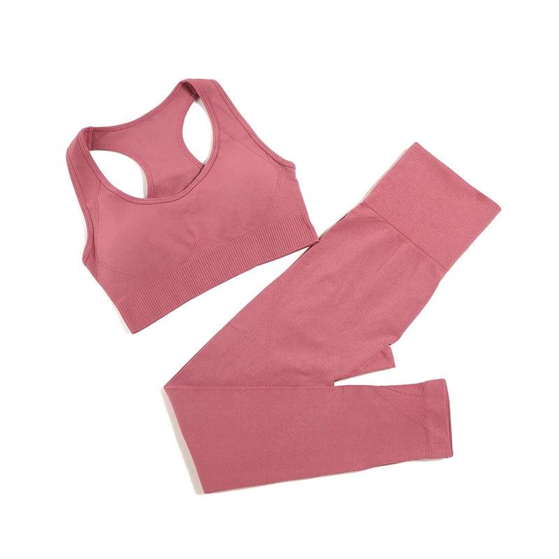 WAREBALL 2/3/4pcs Seamless Yoga Set Gym Clothes Sportswear Yoga Suits For Women Fitness Set Tracksuits Sports Bra Gym Leggings - Outdoorsavage