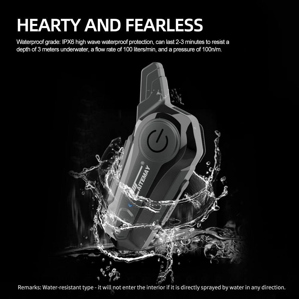 1/2Pcs Bluetooth Motorcycle Helmet Intercom Headset for 2 Rider intercomunicador Moto Wireless Interphone Noice Reduction - Outdoorsavage