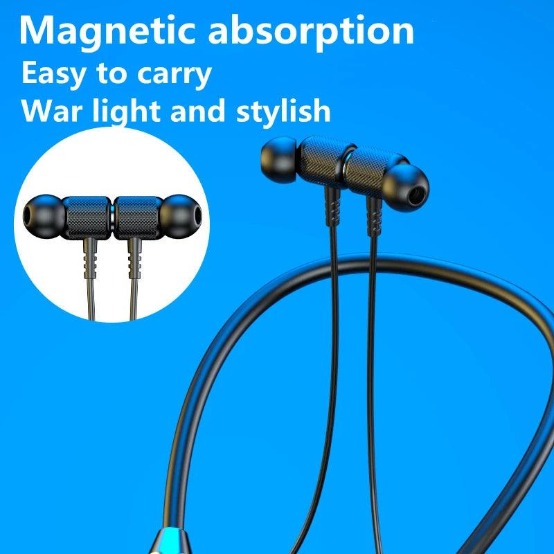 Wireless Headphones Bluetooth 5.0 Neckband Earphones Magnetic Sports Waterproof TWS Earbuds Blutooth Headset With Microphone Mic - Outdoorsavage