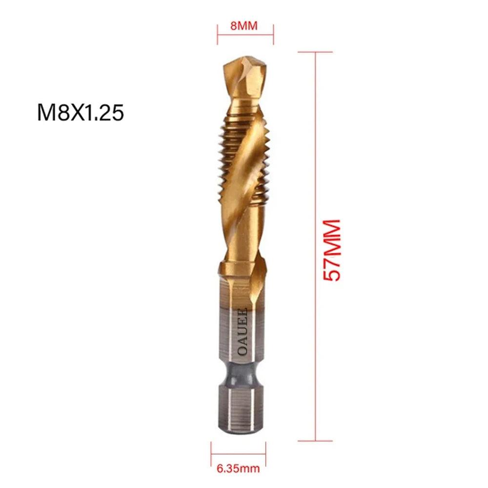 1/6Pcs Tap Drill Bit Set Hex Shank Titanium Plated HSS Screw Thread Bit Screw Machine Compound Tap M3 M4 M5 M6 M8 M10 Hand Tools - Outdoorsavage