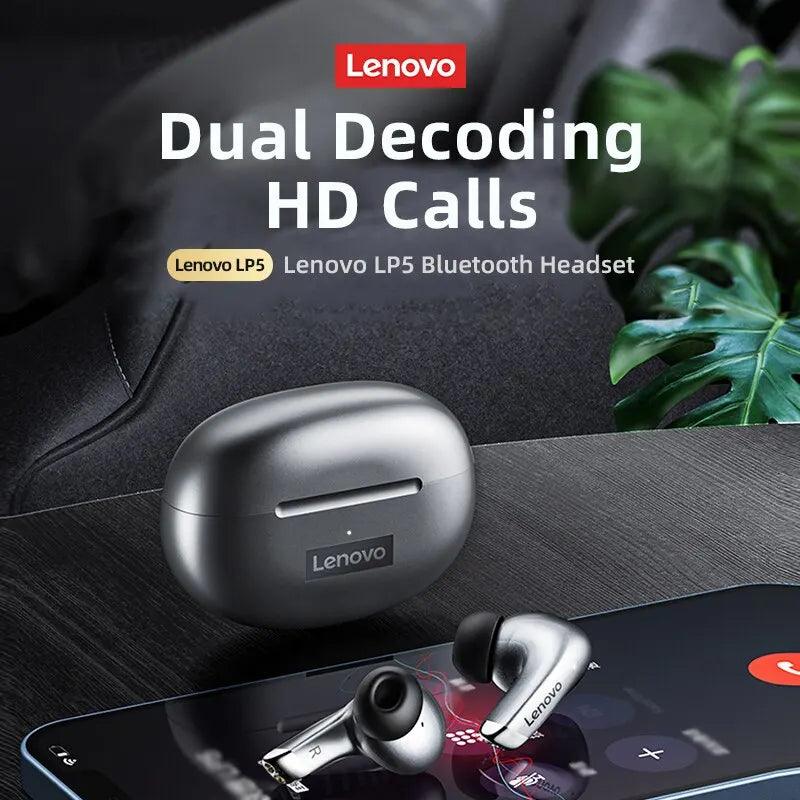 Original Lenovo LP5 Wireless Bluetooth Earbuds HiFi Music Earphones Headphones Sports Waterproof Headset With Mic Earbuds New - Outdoorsavage