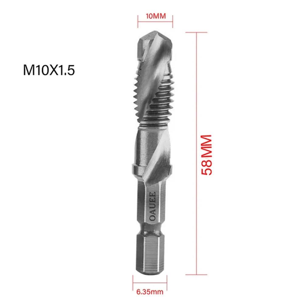 1/6Pcs Tap Drill Bit Set Hex Shank Titanium Plated HSS Screw Thread Bit Screw Machine Compound Tap M3 M4 M5 M6 M8 M10 Hand Tools - Outdoorsavage