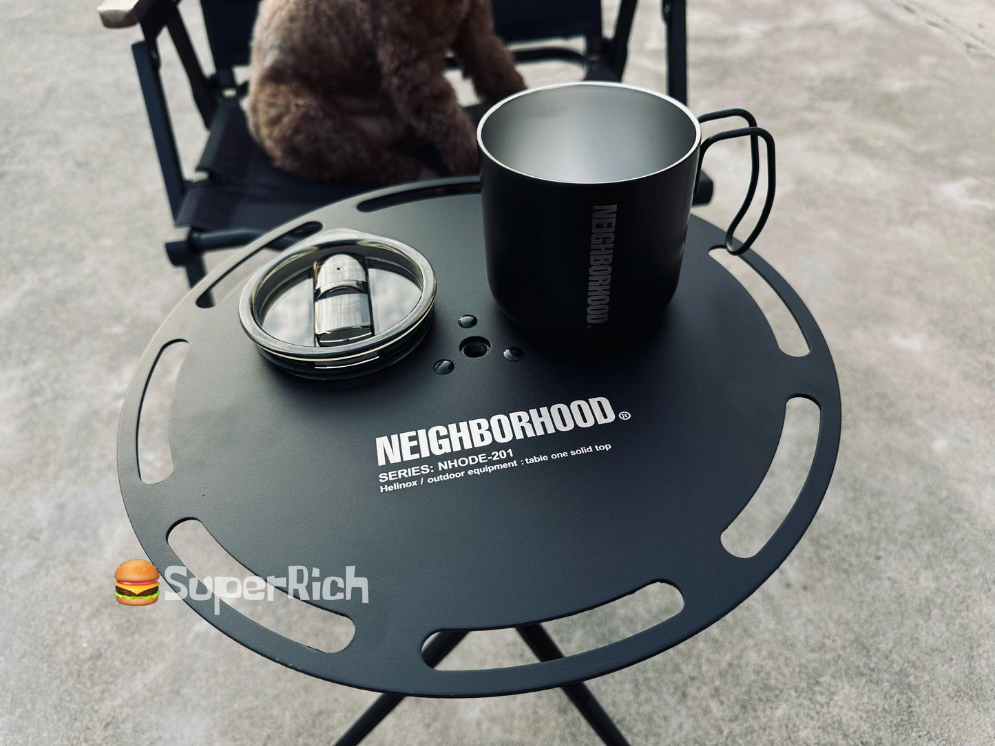 Nbhd outdoor blackening camping table height adjustable round table aluminum hanger table stable outdoor table camping table - Outdoorsavage