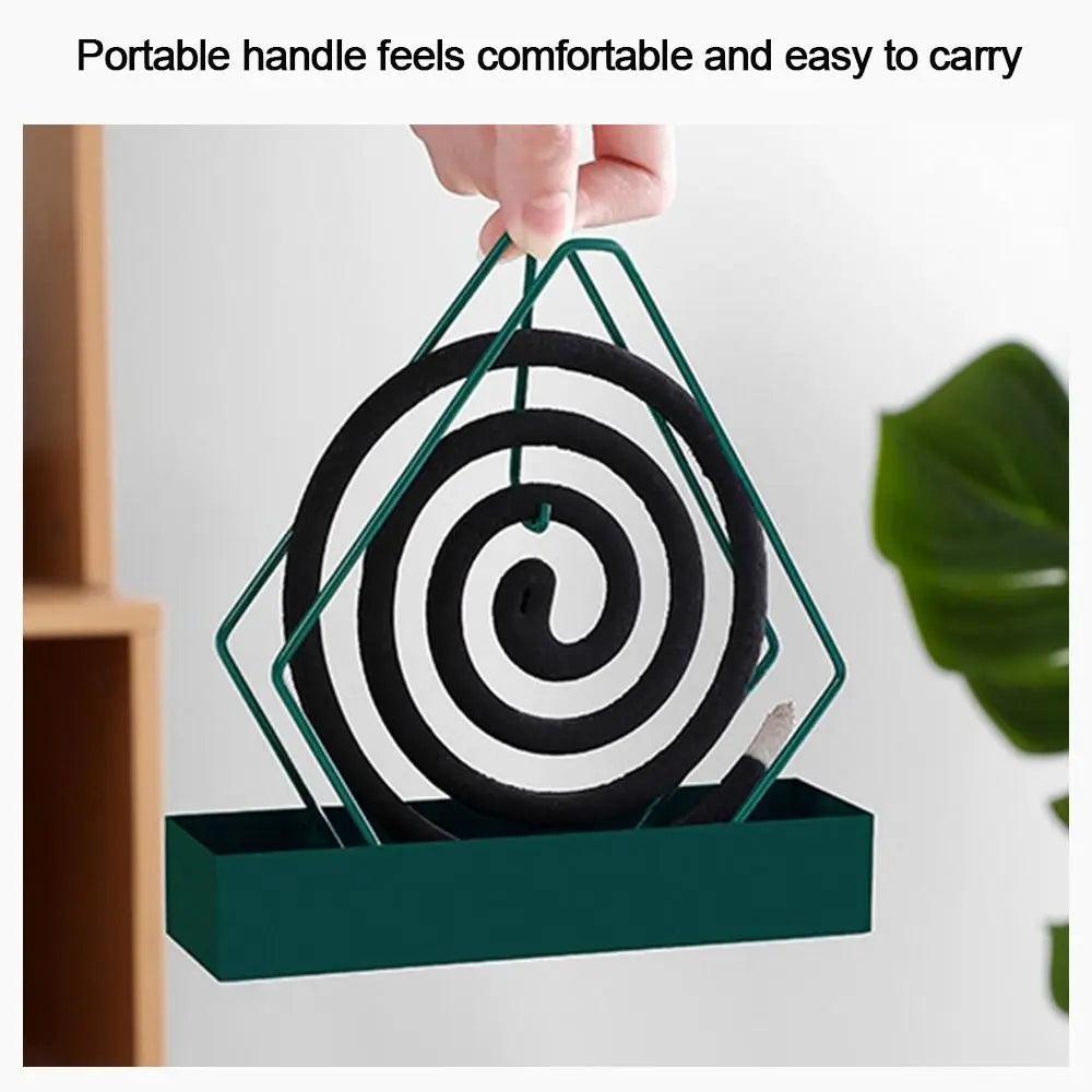 With Tray Mosquito Coil Holder Iron Anti-Mosquito Mosquito Incense Rack Ornaments Flower shape Mosquito Repellent - Outdoorsavage