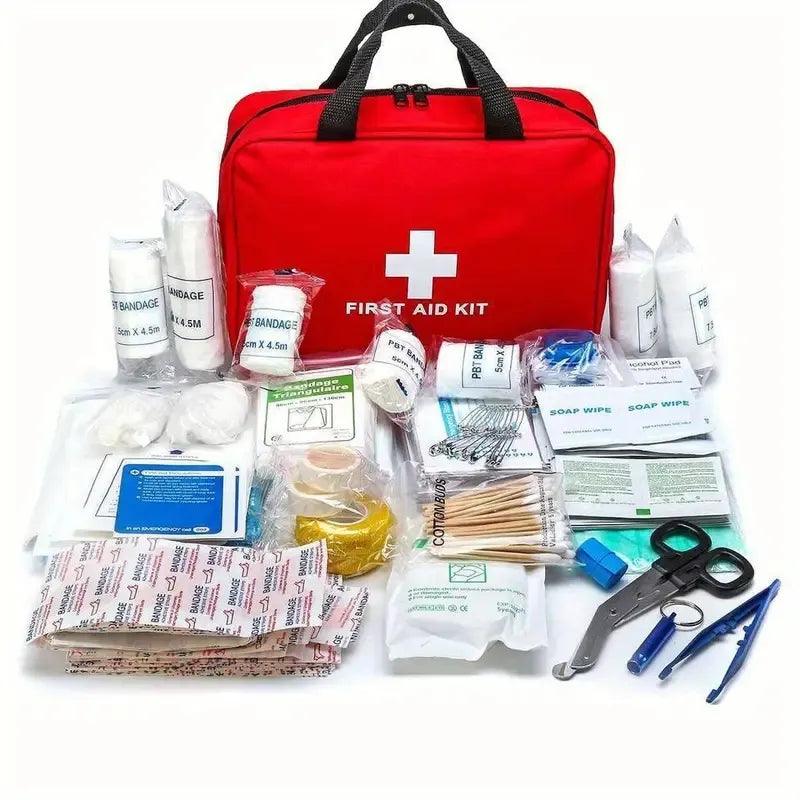 Emergency First Aid Kit With 184 Pieces, Portable Survival First Aid Kit For Home Outdoor Rescue - Outdoorsavage