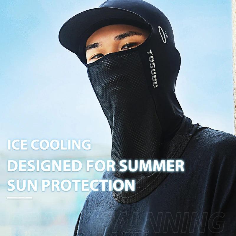 1pc Summer Ice Silk Sunscreen Headgear Motorcycle Helmet Lined Hood Equipment Bike Head Cover Tactical Cap Fishing Cycling - Outdoorsavage