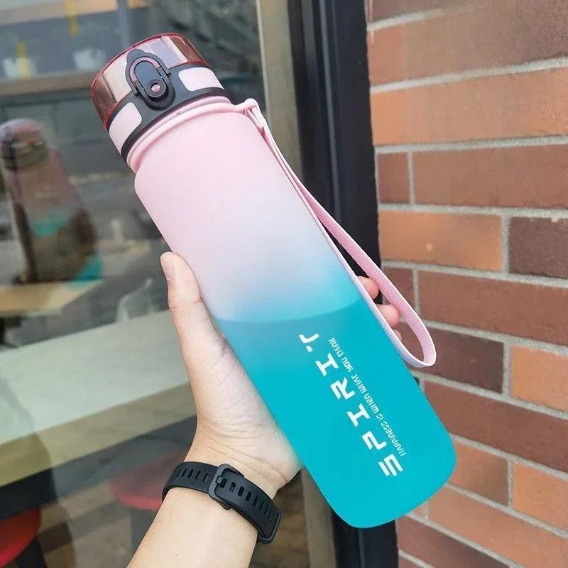 1 Liter Large Capacity Sports Water Bottle Leak Proof Colorful Plastic Cup Drinking Outdoor Travel Portable Gym Fitness Jugs - Outdoorsavage