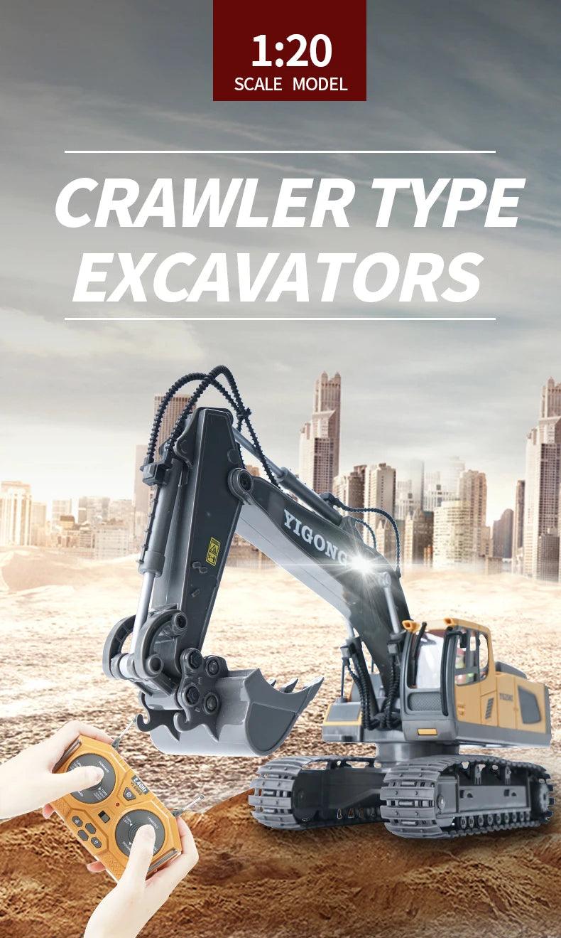 RC Excavator 1:20 Remote Control Truck 2.4G RC Crawler Engineering Vehicle Excavator Truck Radio Control Children's Day Gifts - Outdoorsavage