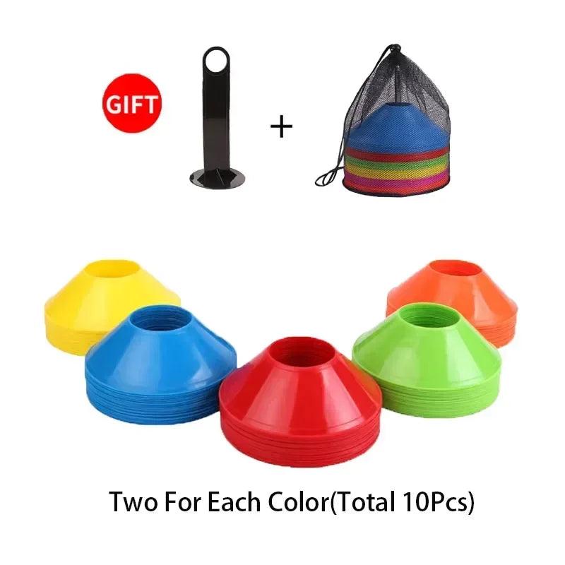 10Pcs Soccer Cones Disc Football Training Discs With Carry Bag Holder Agility Exercise Field Markers Sports Training Equipment - Outdoorsavage