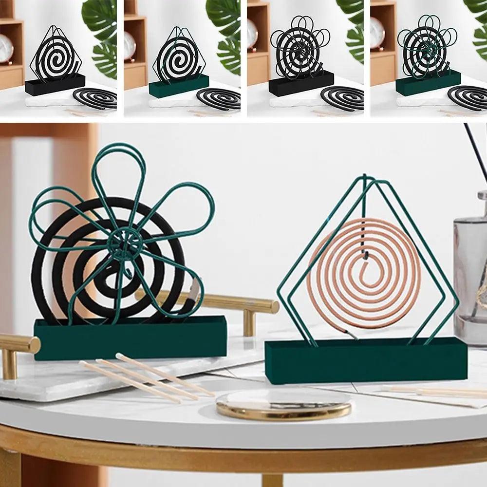 With Tray Mosquito Coil Holder Iron Anti-Mosquito Mosquito Incense Rack Ornaments Flower shape Mosquito Repellent - Outdoorsavage