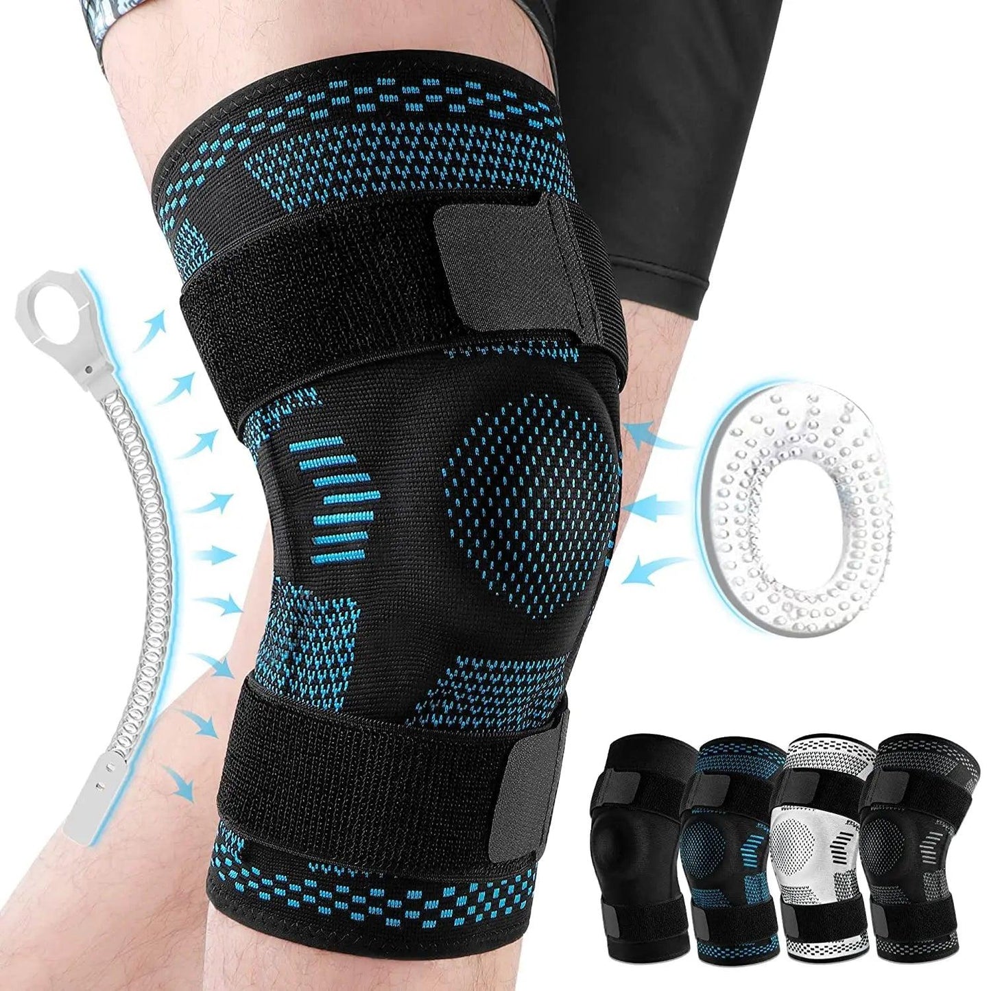 Sports Knee Pads for Knee Pain Meniscus Tear Injury Recovery with Side Stabilizers Patella Gel Knee Support Compression Sleeve - Outdoorsavage