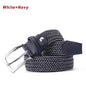 Stretch Canvas Leather Belts for Men Female Casual Knitted Woven Military Tactical Strap Male Elastic Belt for Pants Jeans - Outdoorsavage