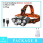 USB Rechargeable Headlamp Portable 5LED Headlight Built in Battery Torch Portable Working Light Fishing Camping Head Light - Outdoorsavage